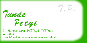 tunde petyi business card